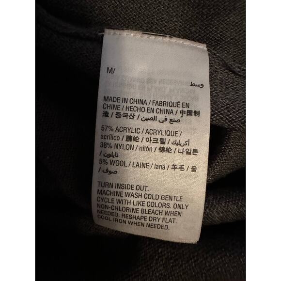 INC International Concepts Gray Acrylic Wool Silver Beaded Crewneck Sweater M - Picture 8 of 9